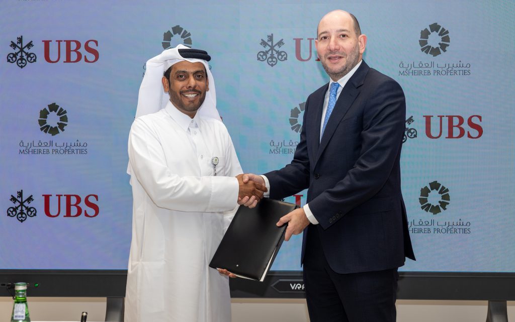 «مشيرب العقارية» و «مؤسسة يو بي إس – UBS» توقعان عقداً لافتتاح مقر المؤسسة الجديد في «مشيرب قلب الدوحة»